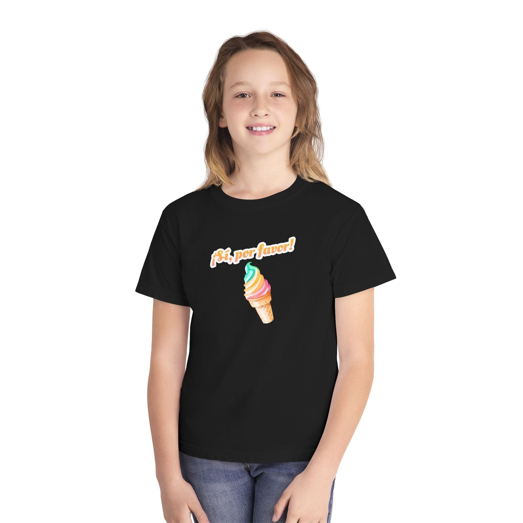 ¡Sí, por favor! Kids Rainbow Soft serve Ice Cream Graphic t-shirt Kids clothes La Vie Bien ¡Sí, por favor! Kids Rainbow Soft serve Ice Cream Graphic t-shirt