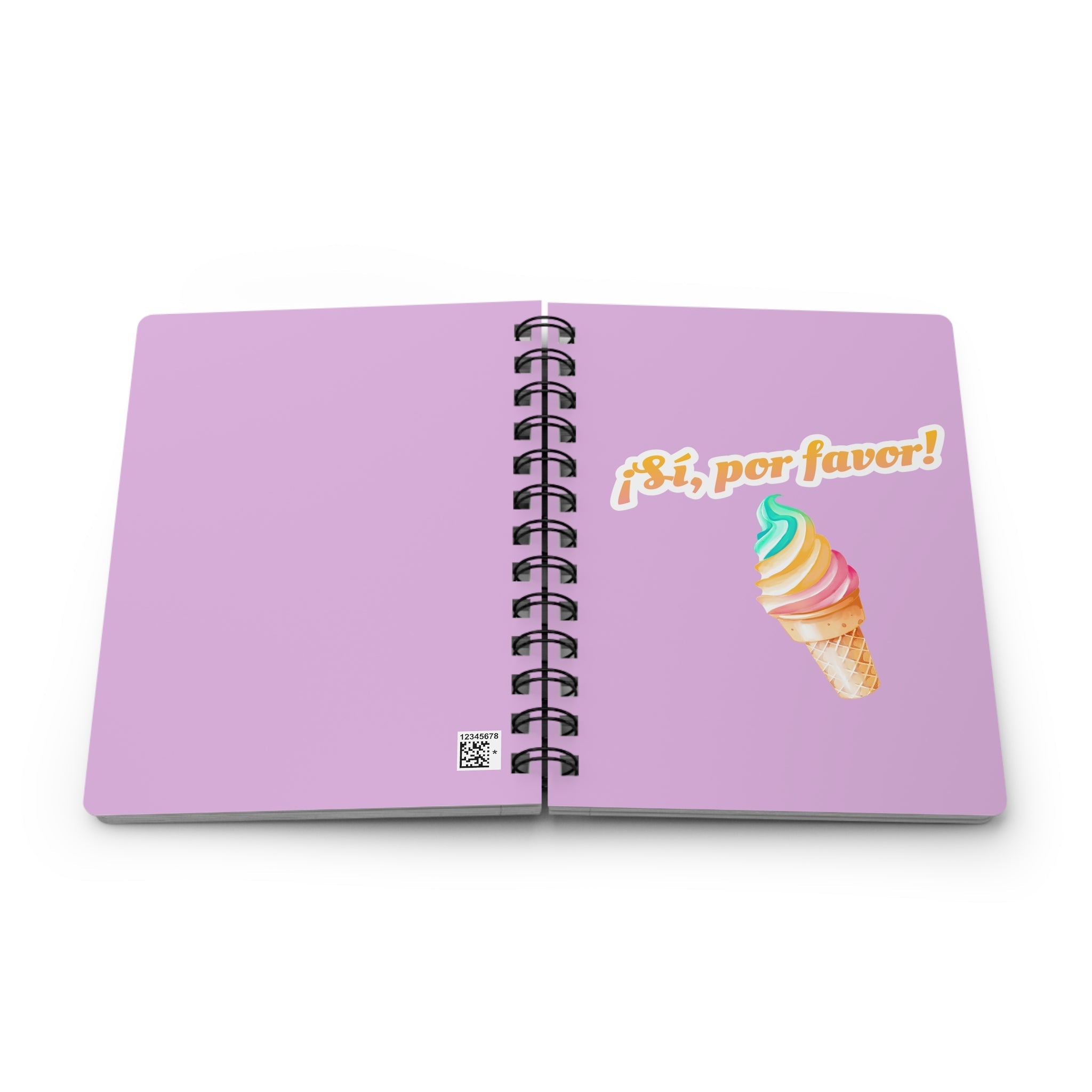 ¡Sí, por favor! (yes, please!) Spanish soft serve colorful lined Spiral Notebook, Pastel Ice Cream Journal Paper products La Vie Bien ¡Sí, por favor! (yes, please!) Spanish soft serve colorful lined Spiral Notebook, Pastel Ice Cream Journal