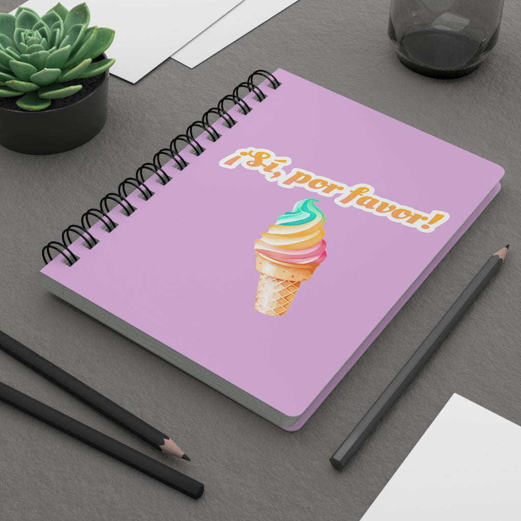 ¡Sí, por favor! (yes, please!) Spanish soft serve colorful lined Spiral Notebook, Pastel Ice Cream Journal Paper products La Vie Bien ¡Sí, por favor! (yes, please!) Spanish soft serve colorful lined Spiral Notebook, Pastel Ice Cream Journal
