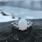 Katerina Opal Celtic Ring in Sterling Silver