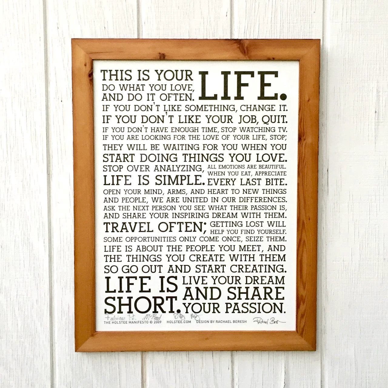 Signed Holstee Manifesto Poster by Holstee