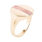 Signet Orange Sponge Coral and Golden Circle Ring by Barse Jewelry