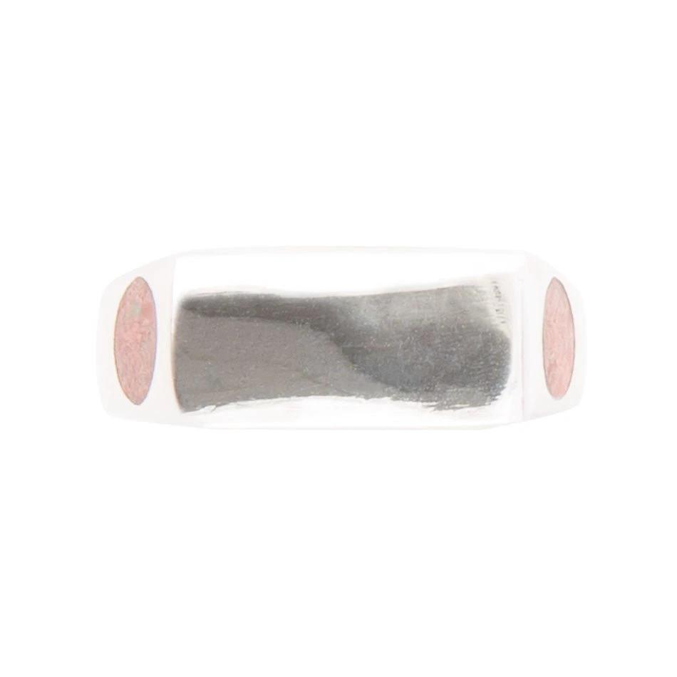 Signet Orange Sponge Coral and Sterling Silver In The Hole Ring by Barse Jewelry