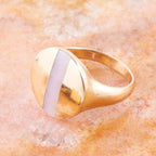 Signet Pink Opal and Bronze Circle Ring by Barse Jewelry