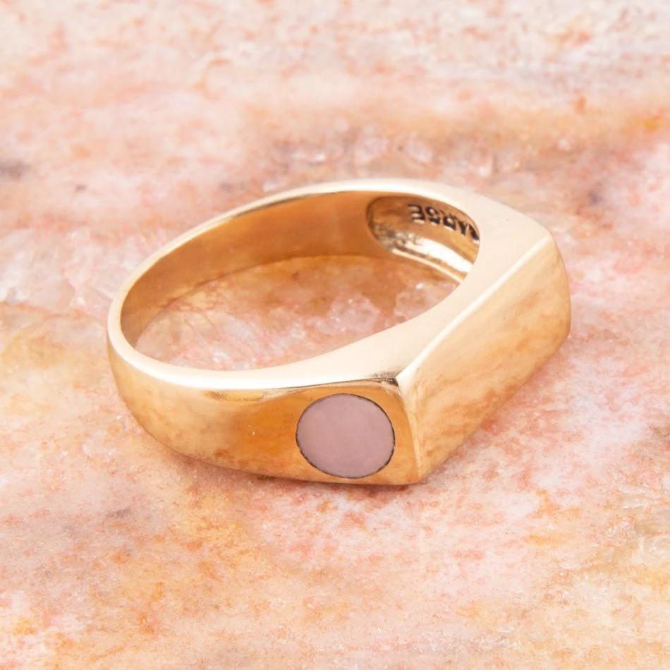 Signet Pink Opal and Bronze In The Hole Ring by Barse Jewelry