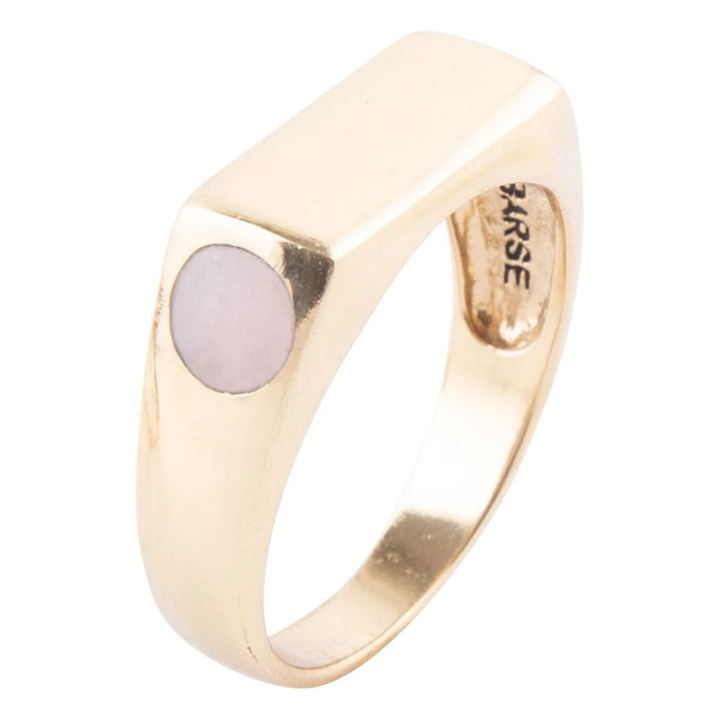 Signet Pink Opal and Bronze In The Hole Ring by Barse Jewelry