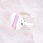 Signet Pink Opal and Sterling Silver Circle Ring by Barse Jewelry