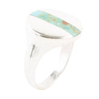 Signet Turquoise and Sterling Silver Circle Ring by Barse Jewelry