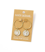 Sikka Coin Dangle Hoop Earrings HME stock line La Vie Bien Sikka Coin Dangle Hoop Earrings