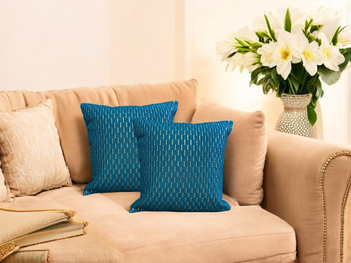 Silk Cushion or Pillow Cover with Full Sequence Design, Set of 2 Cushion Cover La Vie Bien Silk Cushion or Pillow Cover with Full Sequence Design, Set of 2