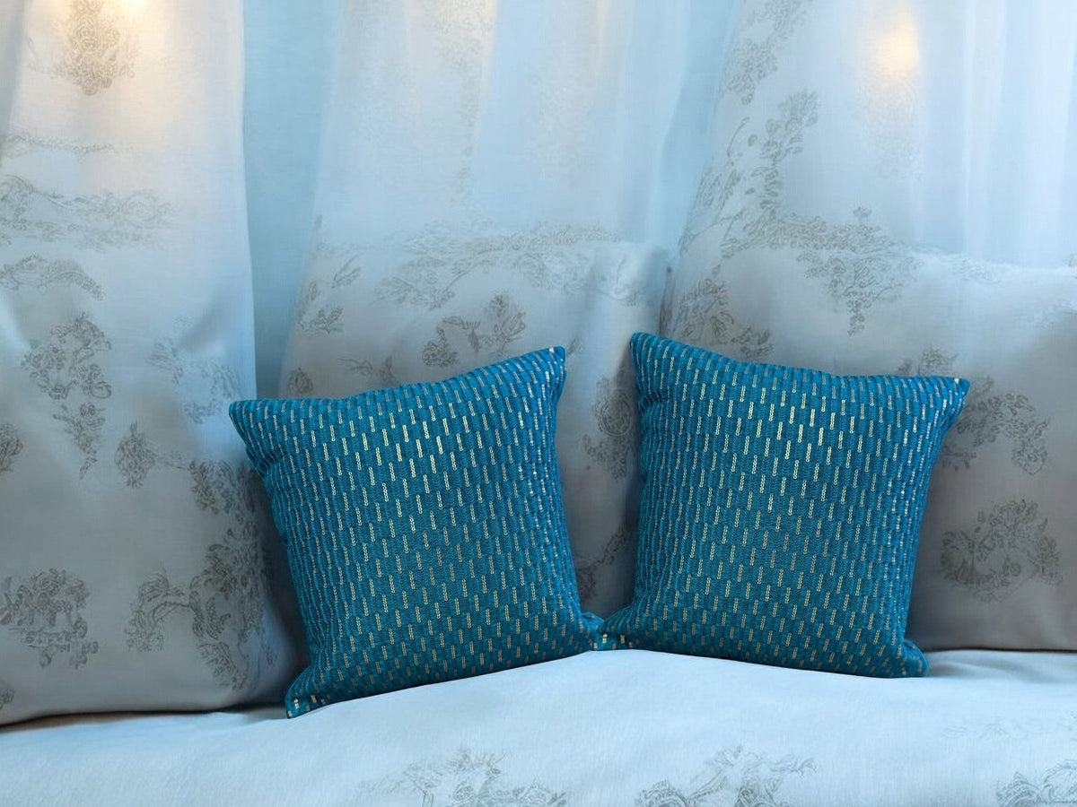 Silk Cushion or Pillow Cover with Full Sequence Design, Set of 2 Cushion Cover La Vie Bien Silk Cushion or Pillow Cover with Full Sequence Design, Set of 2