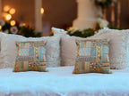 Silk Cushion or Pillow Cover with Heavy Traditional Indian Thread Work, Set of 2 Cushion Cover La Vie Bien Silk Cushion or Pillow Cover with Heavy Traditional Indian Thread Work, Set of 2