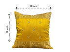 Silk Cushion or Pillow Cover with King Crown & Border Embroidery, Set of 2 Cushion Cover La Vie Bien Silk Cushion or Pillow Cover with King Crown & Border Embroidery, Set of 2