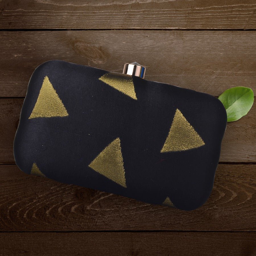 Silk with Golden Zari Clutch La Vie Bien Silk with Golden Zari Clutch