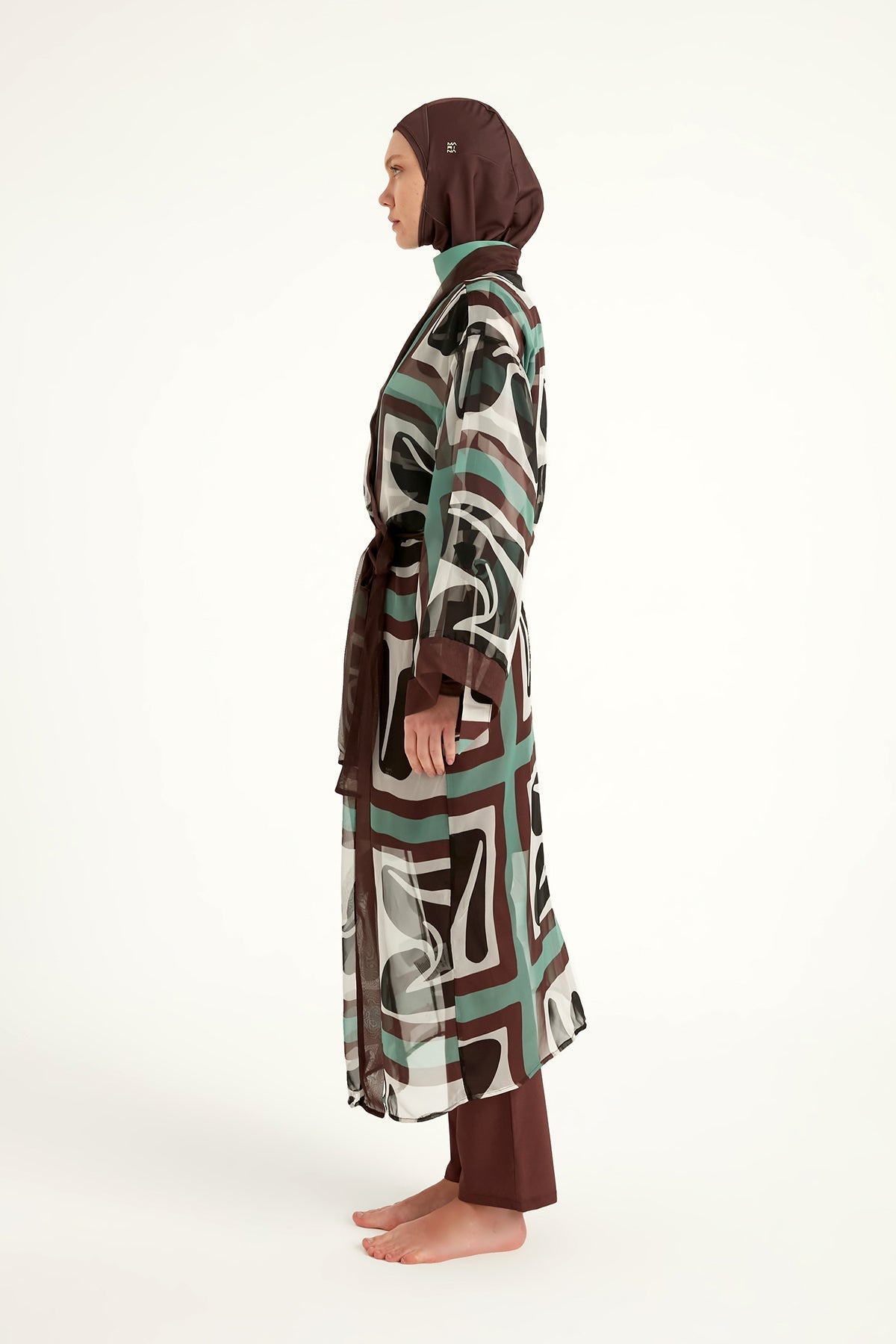 Silky Full Coverage Modest Kimono – Marina P2510 Brown Pareo La Vie Bien Silky Full Coverage Modest Kimono – Marina P2510 Brown