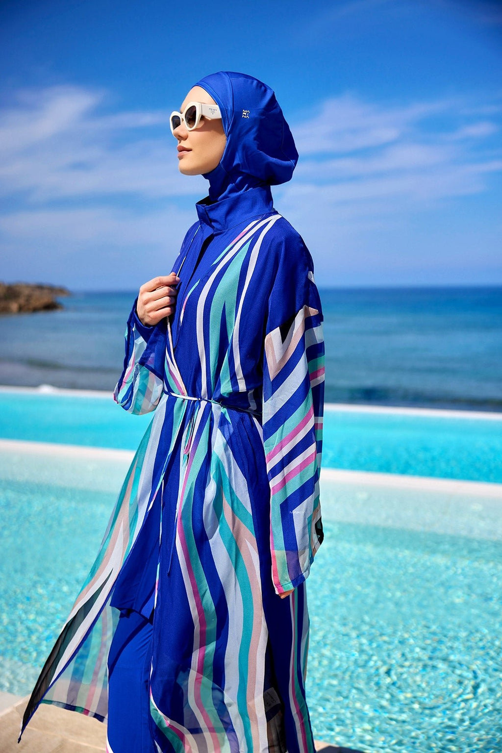Silky Modest Swim Kimono – Lightweight Full Coverage Beach Cover P2503-2 Pareo La Vie Bien Silky Modest Swim Kimono – Lightweight Full Coverage Beach Cover P2503-2
