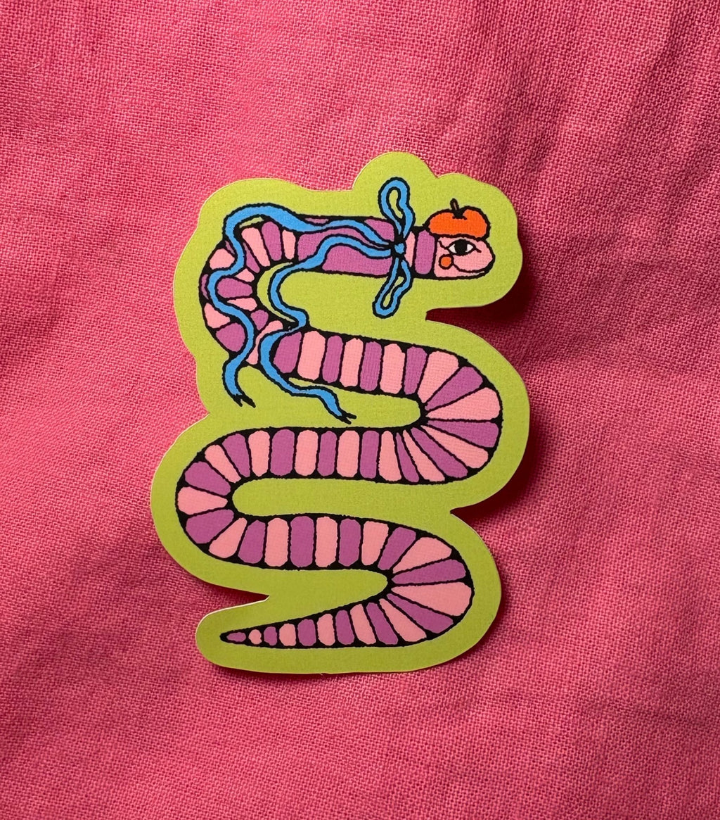 Silly Worm Sticker Stickers La Vie Bien Silly Worm Sticker