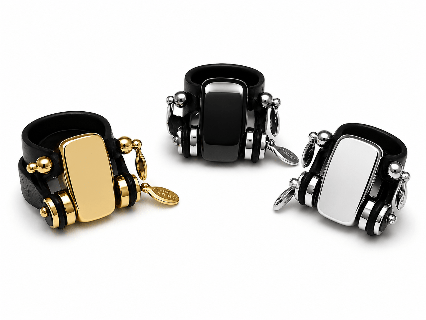 Silver and Gold Hematite Ring Rings La Vie Bien Silver and Gold Hematite Ring