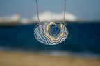 Silver Atoll Pendant Necklace – Aqua & Ultramarine Resin with Sand Design Jewelry La Vie Bien Silver Atoll Pendant Necklace – Aqua & Ultramarine Resin with Sand Design