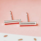 Silver Bar Stud Earrings Earrings La Vie Bien Silver Bar Stud Earrings