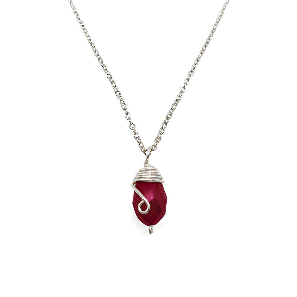 Silver Birthstone necklace by Alegria Accessories Inc