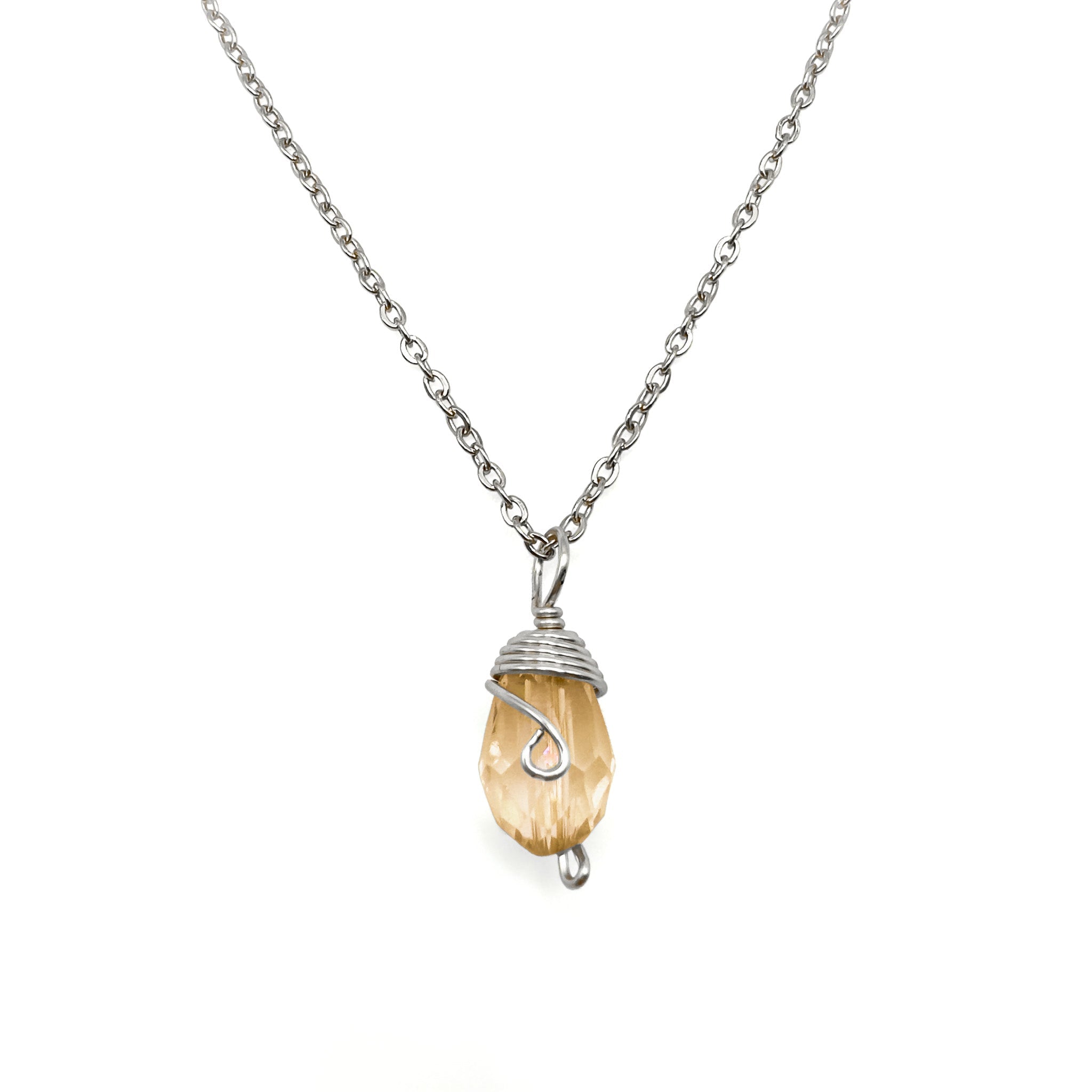 Silver Birthstone necklace by Alegria Accessories Inc