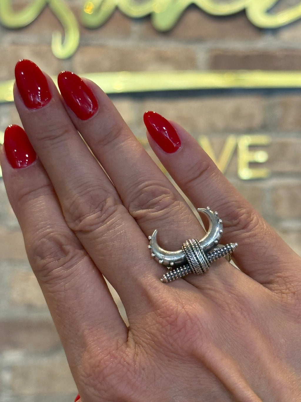 Silver Crescent Warrior Ring Silver Ring La Vie Bien Silver Crescent Warrior Ring