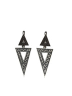 Silver Geometric Triangle Earrings Silver Earring La Vie Bien Silver Geometric Triangle Earrings