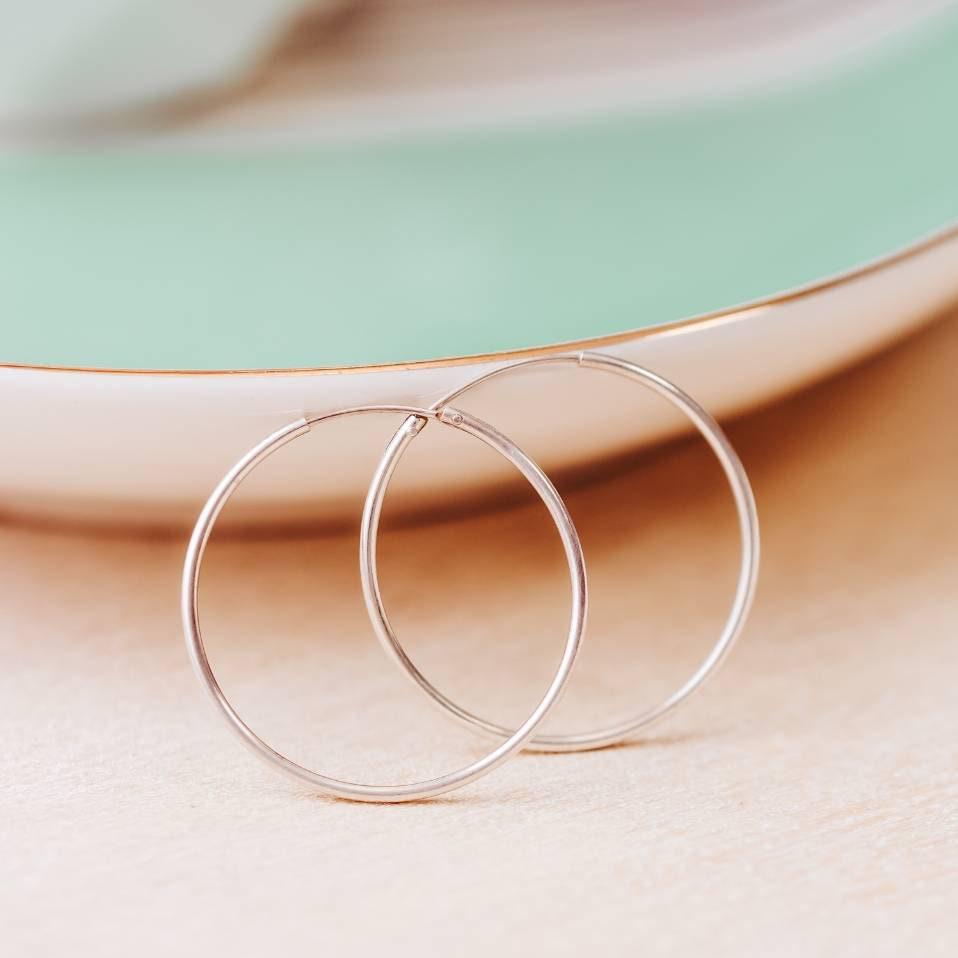 Silver Hoop Earrings Earrings La Vie Bien Silver Hoop Earrings
