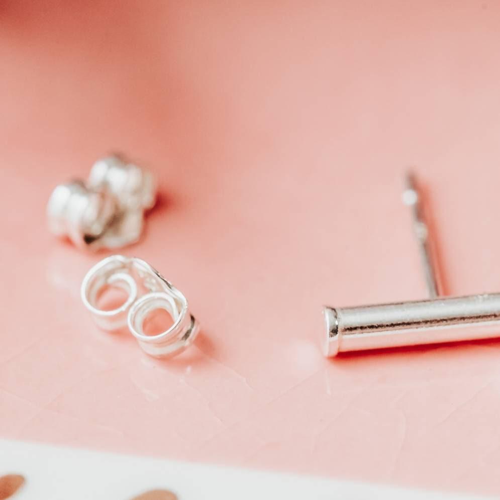 Silver Open Heart Stud Earrings Earrings La Vie Bien Silver Open Heart Stud Earrings