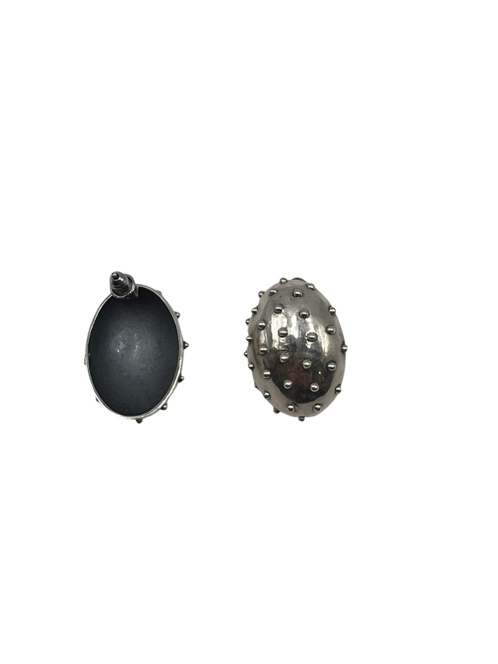 Silver Textured Dome Earrings Silver Earring La Vie Bien Silver Textured Dome Earrings
