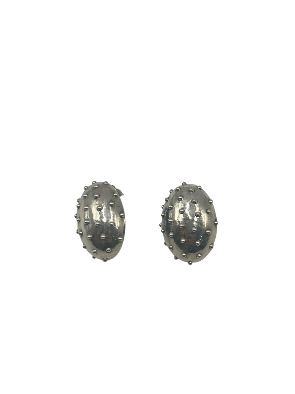 Silver Textured Dome Earrings Silver Earring La Vie Bien Silver Textured Dome Earrings