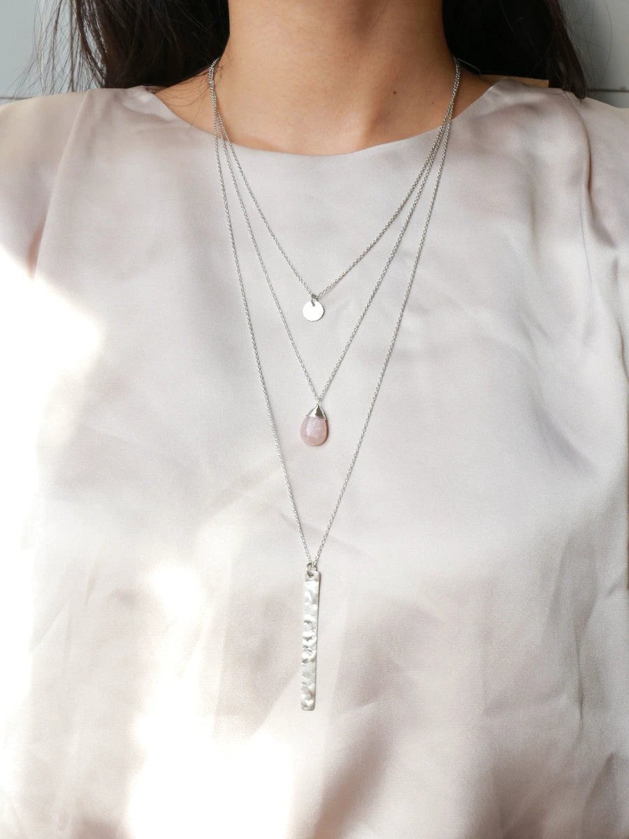 Triple Strand Multi-Way Pendant Necklace - Silver by Fair Anita