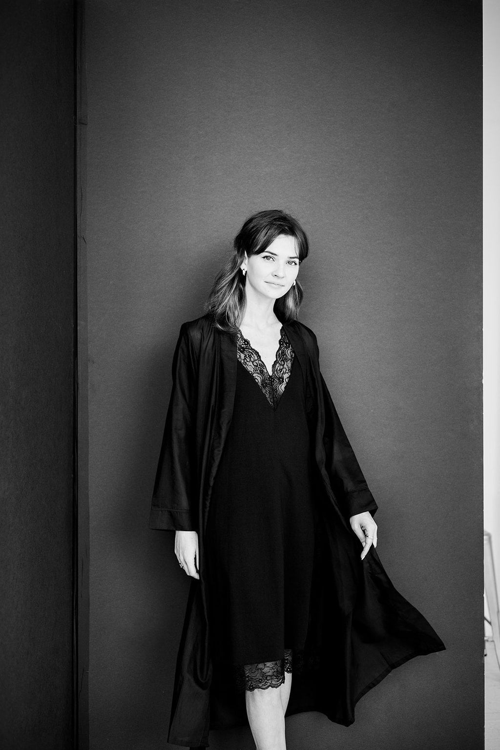 Simone Lace Trim Pima Cotton Gown NIGHTGOWN La Vie Bien Simone Lace Trim Pima Cotton Gown
