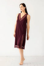Simone Lace Trim Pima Cotton Gown NIGHTGOWN La Vie Bien Simone Lace Trim Pima Cotton Gown