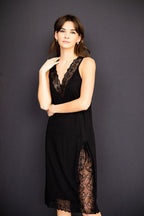 Simone Lace Trim Pima Cotton Gown NIGHTGOWN La Vie Bien Simone Lace Trim Pima Cotton Gown