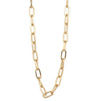 Simple Gold Paperclip Link Chain Necklace | Layering Outfit Fashion Jewelry by The Bullish Store