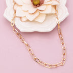 Simple Gold Paperclip Link Chain Necklace | Layering Outfit Fashion Jewelry by The Bullish Store