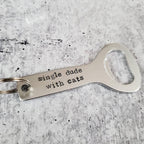 SINGLE DUDE WITH CATS Bottle Opener Keychain Bottle Openers La Vie Bien SINGLE DUDE WITH CATS Bottle Opener Keychain
