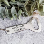 SINGLE DUDE WITH CATS Bottle Opener Keychain Bottle Openers La Vie Bien SINGLE DUDE WITH CATS Bottle Opener Keychain