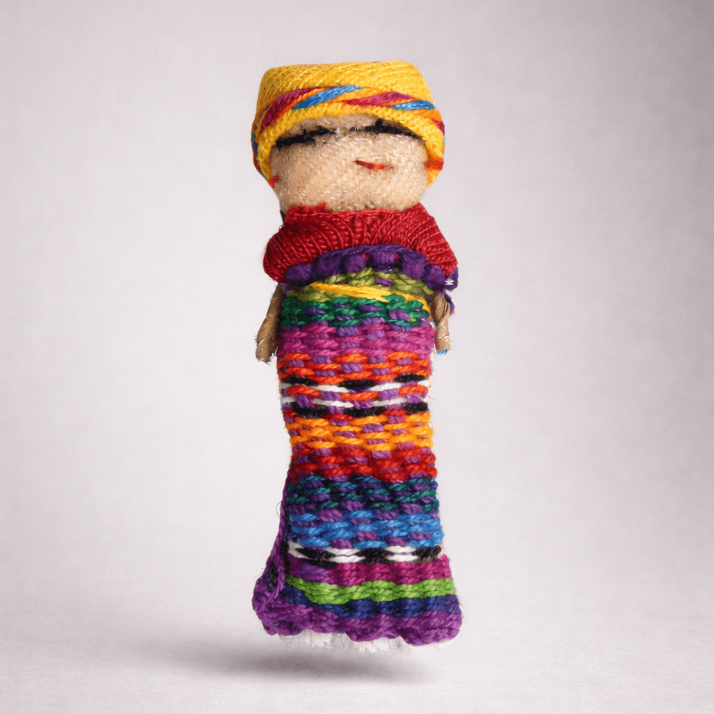 Single Handmade Worry Dolls Tiny Boho Doll - Guatemala La Vie Bien Single Handmade Worry Dolls Tiny Boho Doll - Guatemala