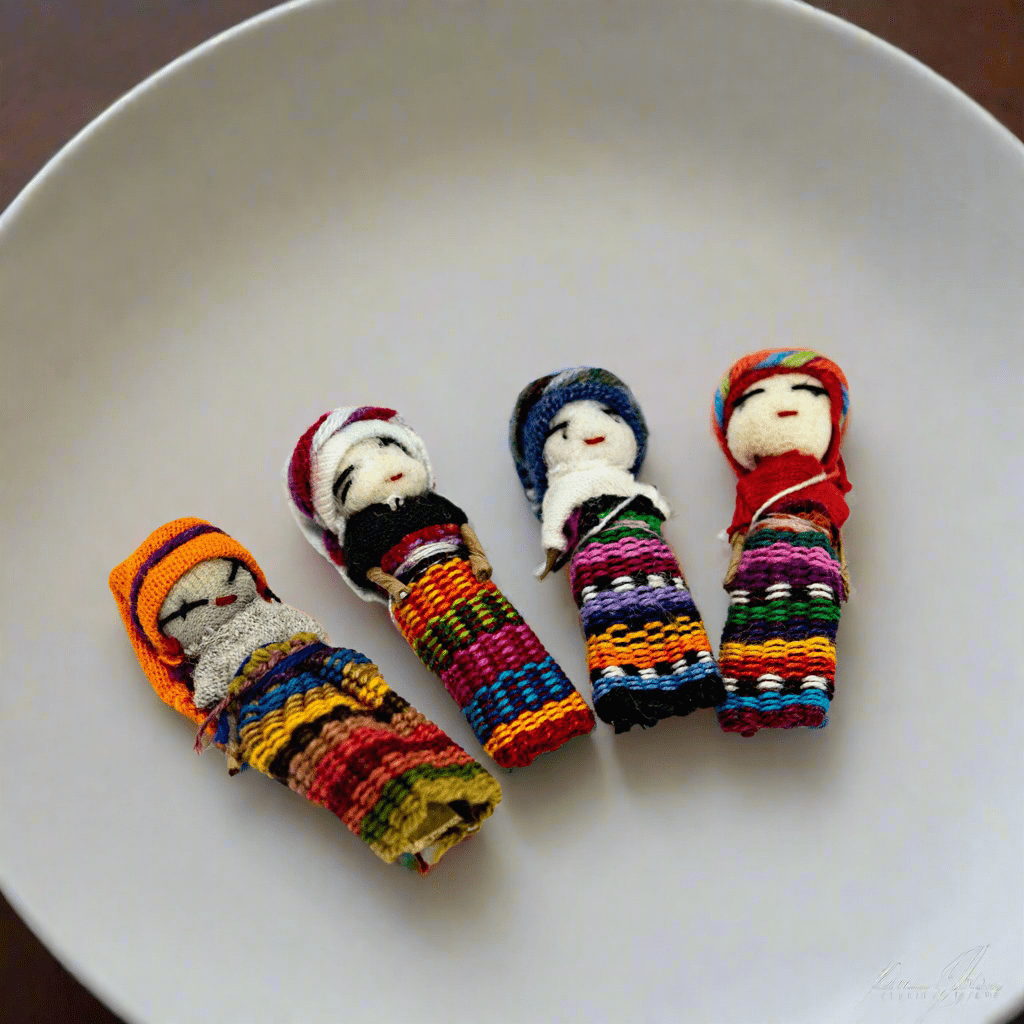 Single Handmade Worry Dolls Tiny Boho Doll - Guatemala La Vie Bien Single Handmade Worry Dolls Tiny Boho Doll - Guatemala