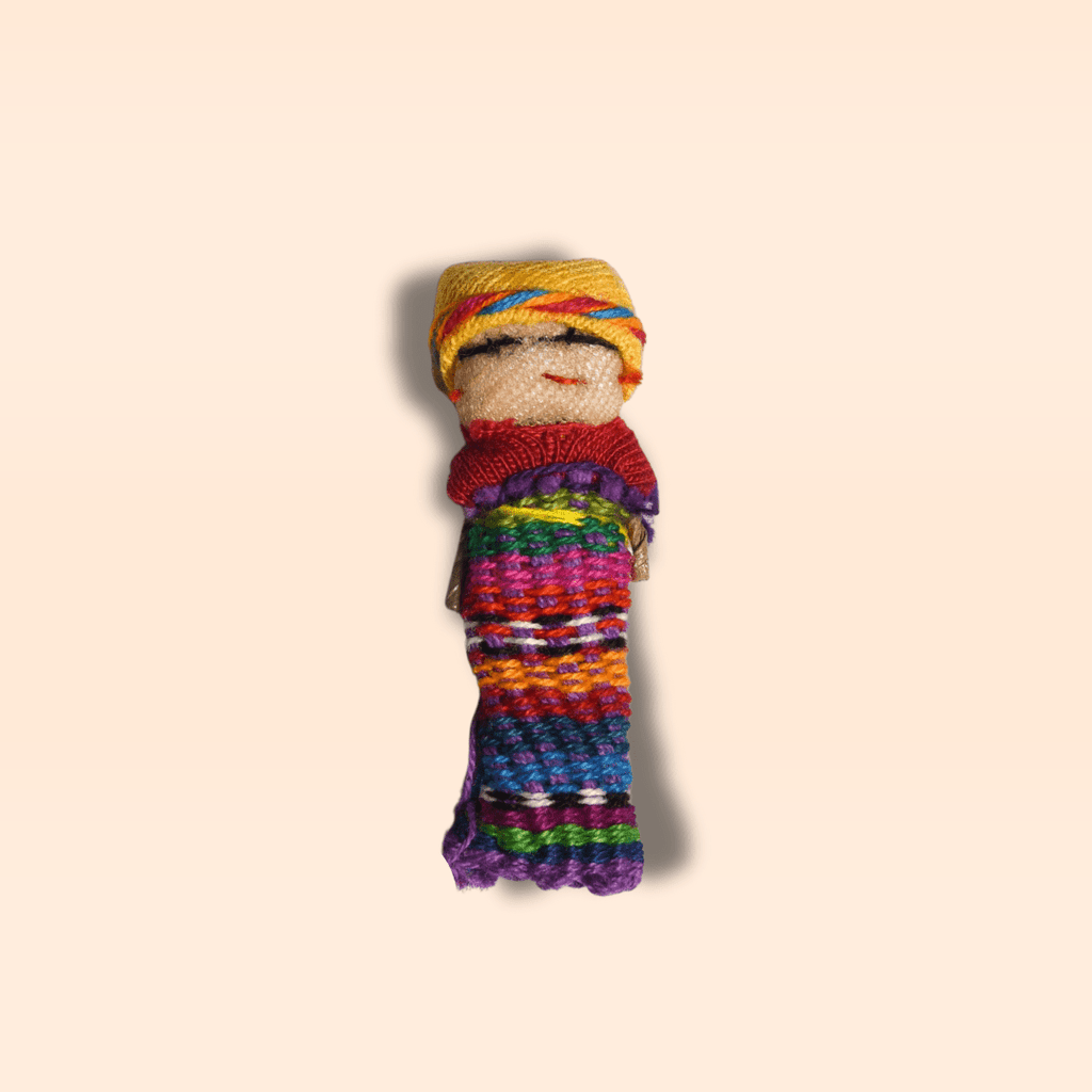 Single Handmade Worry Dolls Tiny Boho Doll - Guatemala La Vie Bien Single Handmade Worry Dolls Tiny Boho Doll - Guatemala
