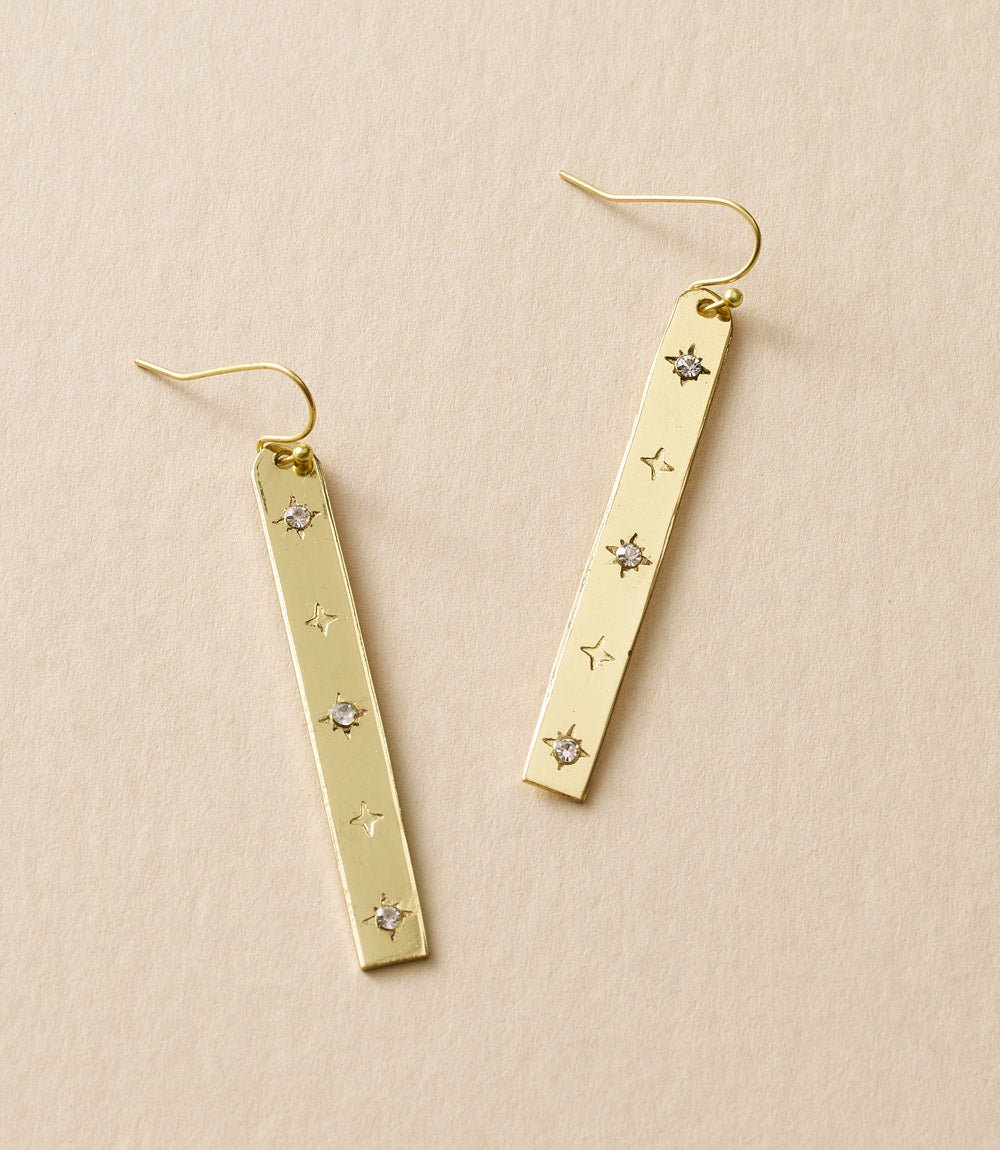 Sitara Starry Long Linear Studded Earrings HME stock line La Vie Bien Sitara Starry Long Linear Studded Earrings