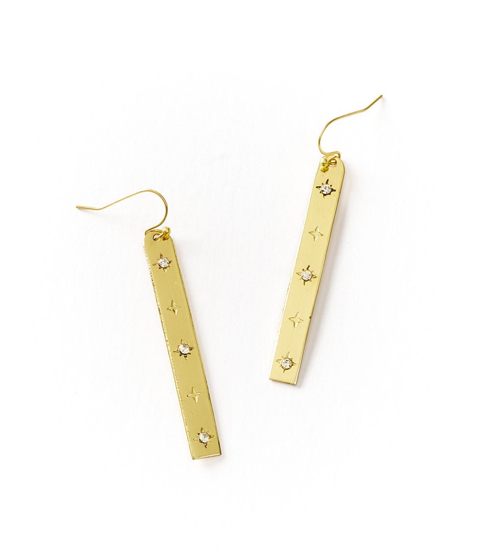 Sitara Starry Long Linear Studded Earrings HME stock line La Vie Bien Sitara Starry Long Linear Studded Earrings