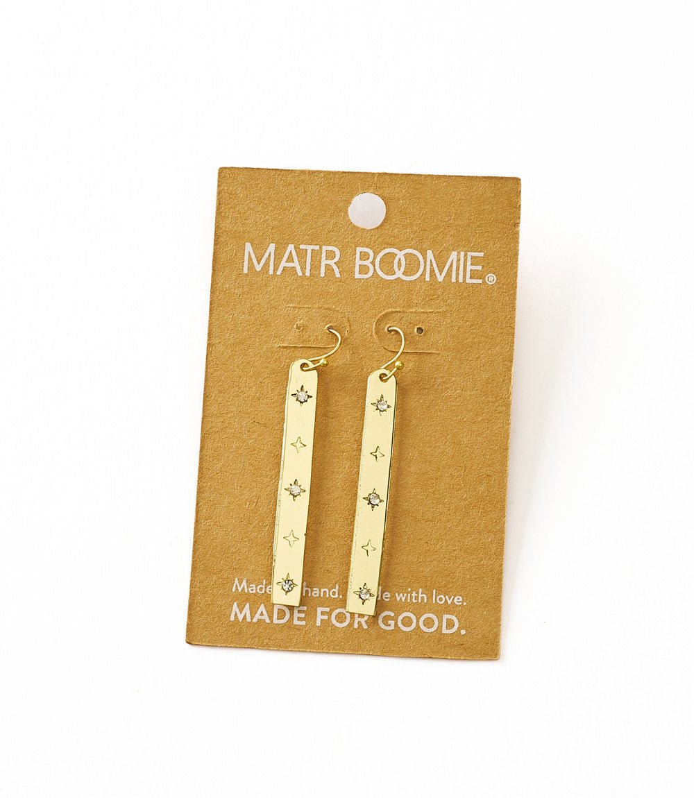 Sitara Starry Long Linear Studded Earrings HME stock line La Vie Bien Sitara Starry Long Linear Studded Earrings