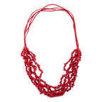 Six Strand Red Magnesite Necklace