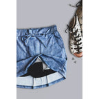 [Size M-2X] Stretch Faux Denim Athletic Style Skort by The Bullish Store