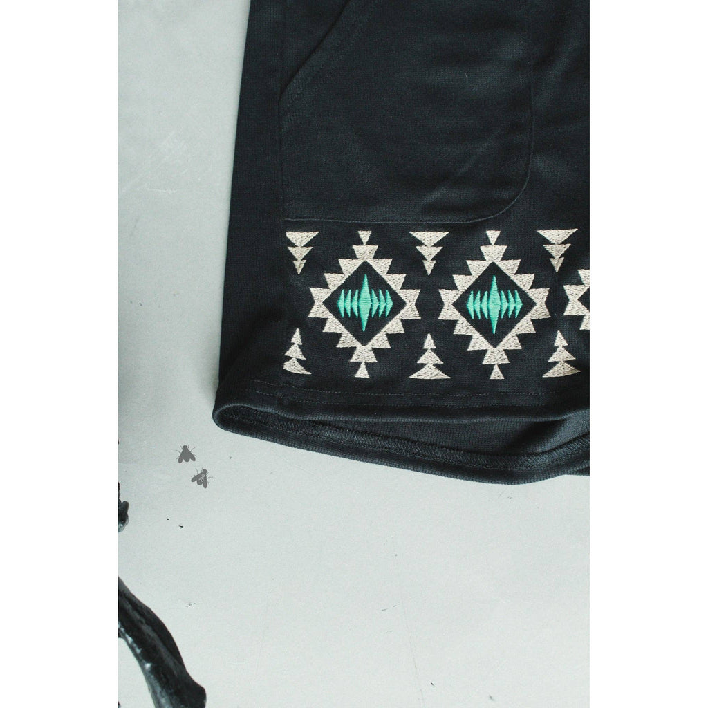 [Size M - 3X] Tequila Shots Shorts in Midnight Black