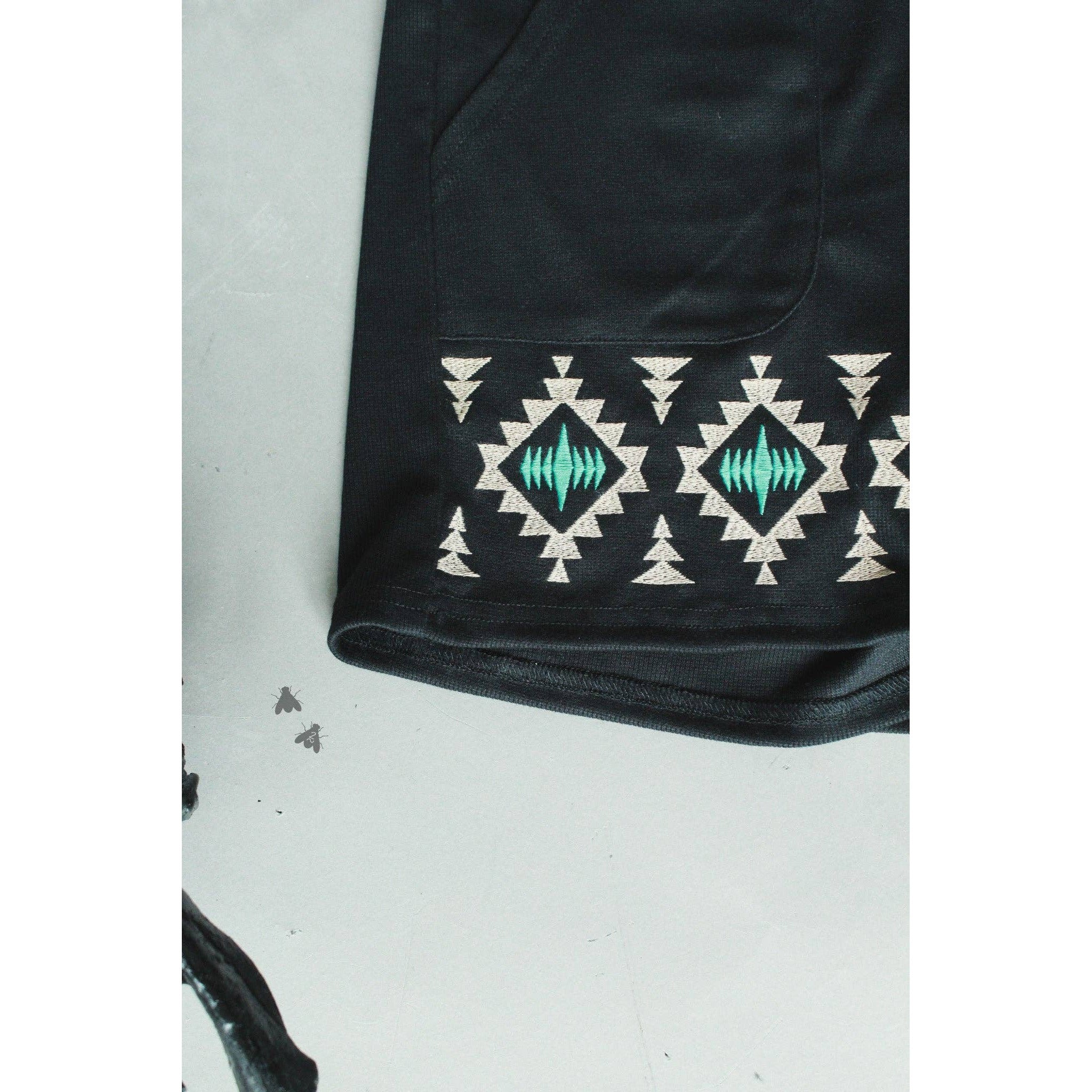 [Size M - 3X] Tequila Shots Shorts in Midnight Black